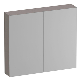 BRAUER Impress Armoire de toilette - 80x70x15cm - sans éclairage - 2 portes miroir double face - Bois Grège