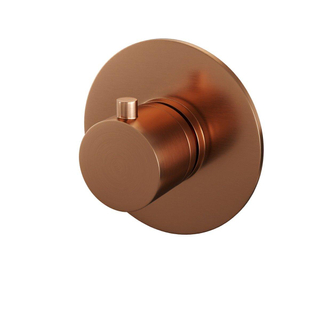Brauer Copper Edition inbouwthermostaat - met inbouwdeel - 1 gladde knop - PVD - geborsteld koper