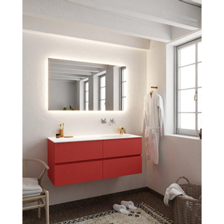 Mondiaz VICA ensemble de meuble de salle de bain - 120cm - meuble sous-vasque fire - 4 tiroirs - lavabo moon droite - sans trou de robinet XL version 60cm haut