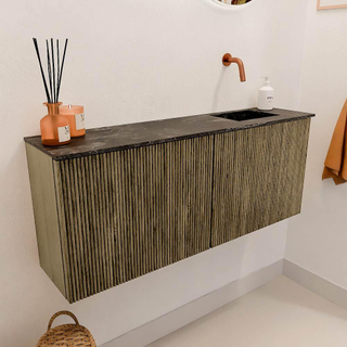 Mondiaz JOYA-DLUX 100cm toiletmeubel - kleur Dusk - Wastafel FAYE positie Rechts Zonder kraangat kleur Lava.