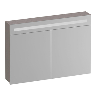 BRAUER Promise spiegelkast - 100x70x15cm -- met verlichting 2 spiegeldeuren Timber Greige