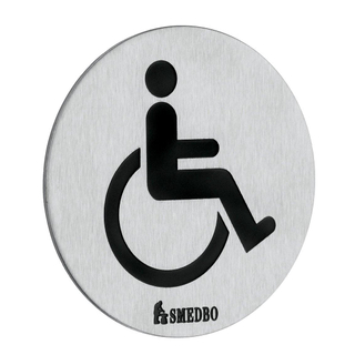 Smedbo BB pictogram gehandicapten zelfklevend geborsteld Chroom