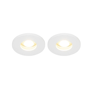 QAZQA Shed Spot encastrable - lot de 2 - 8.5x8.5cm - IP54 - Rond - Blanc