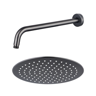 FugaFlow Eccelente Acces Douche de tête - 25cm - ronde - bras mural 35cm - Gunmetal PVD brossé