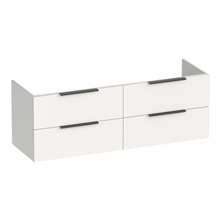 BRAUER Elevate wastafelonderkast 140 excl. opleggrepen 4 softclose lades en 2 sifon uitsparingen - mat wit