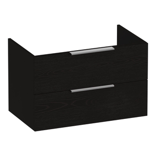 BRAUER Elevate wastafelonderkast 80 excl. opleggrepen 2 softclose lades en 1 sifon uitsparing - Timber Black
