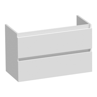 BRAUER Joy meuble sous lavabo peu profond - 80x39x50cm - 2 tiroirs à fermeture douce - sans poignée - 1 découpe pour le siphon - brillant blanc