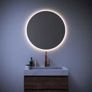 Saniclass Eclipse Spiegel - 80x80x3.5cm - verlichting - geborsteld Aluminium