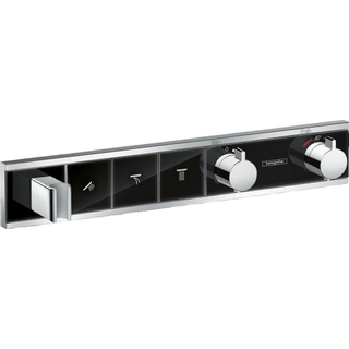 Hansgrohe RainSelect Ensemble de finition pour mitigeur thermostatique encastré douche pour 3 fonctions avec support de douchette 52.7x90cm noir/chrome