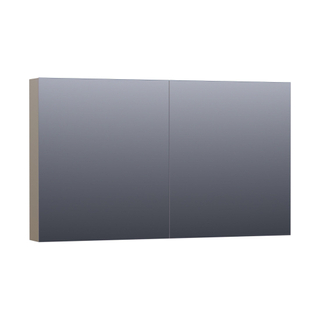Saniclass Dual Spiegelkast - 120x70x15cm - 2 links- rechtsdraaiende spiegeldeur - MDF - hoogglans taupe
