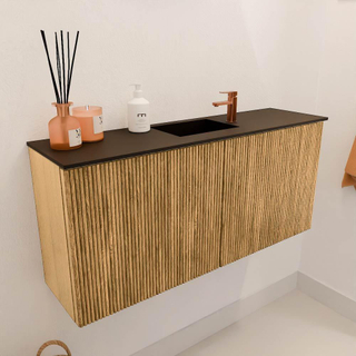 Mondiaz JOYA 90cm toiletmeubel - kleur Oak - Wastafel FAYE positie Midden 1 kraangat kleur Urban.