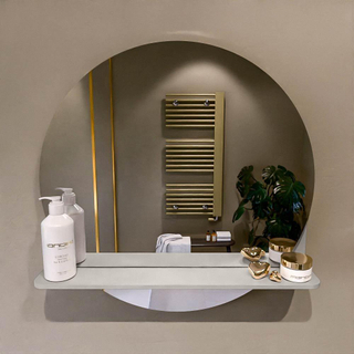 Mondiaz SPOT Miroir de salle de bain - rond 60cm - plan de miroir - couleur Lin