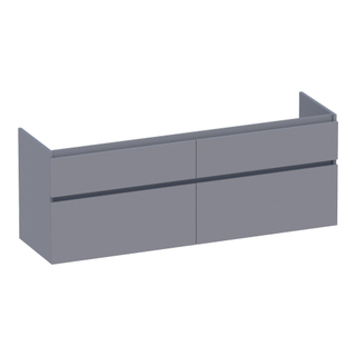 BRAUER Delight wastafelonderkast - 160x46x60cm - 4 softclose lades - greeploos - 2 sifon uitsparingen - mat grijs