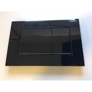 Geberit Sigma 30 bedieningplaat met dualflush frontbediening voor toilet 24.6x16.4cm zwart met matzwarte designstrook - OUTLET UDEN