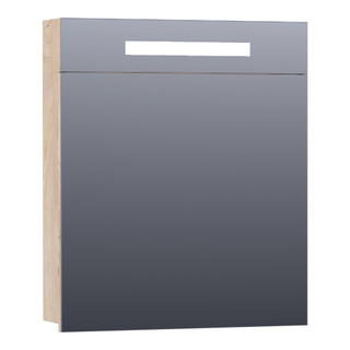 Saniclass 2.0 Armoire de toilette 59x70x15cm éclairage intégré rectangulaire 1 porte pivotante MFC Sahara
