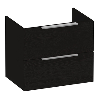 BRAUER Elevate wastafelonderkast ondiep 60 excl. opleggrepen 2 softclose lades en 1 sifon uitsparing - Timber Black