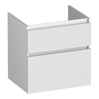 BRAUER Delight Wavy meuble sous lavabo 60 2 tiroirs softclose - sans poignée - 1 découpe pour le siphon - blanc mat