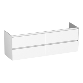 BRAUER Inspire wastafelonderkast 160 4 softclose lades - greeploos - 2 sifon uitsparingen - mat wit