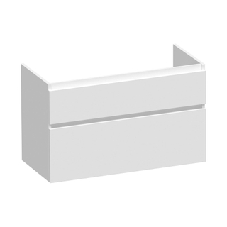 Saniclass Advance Meuble sous-lavabo 99x60x45.5cm sans poignées 2 tiroirs 1 espace siphon MDF Blanc mat