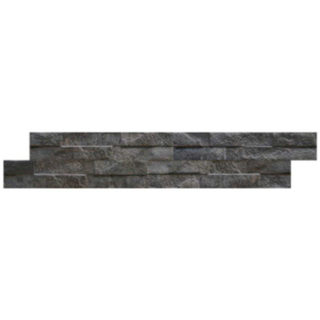 Kerabo carreau de mur strip rock noir 7,5x38,5 cm aspect pierre naturelle noir mat