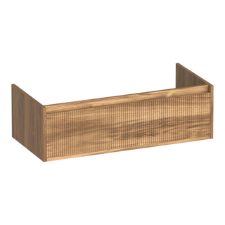 BRAUER Hope Wavy wastafelonderkast 100 1 softclose lade greeploos - 1 sifon uitsparing - Honey