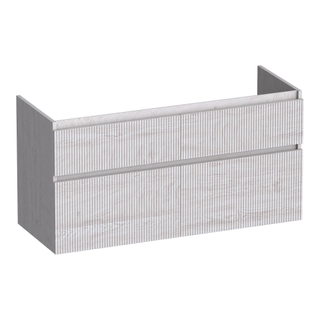 BRAUER Delight Wavy meuble sous lavabo 120 4 tiroirs softclose - sans poignée - 2 découpes pour siphon - Forest Seashell