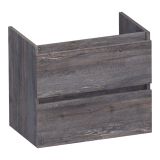 BRAUER Joy wastafelonderkast ondiep - 60x39x50cm - 2 softclose lades - greeploos - 1 sifon uitsparing - Driftwood