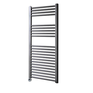 Sanicare Radiateur électrique - 111,8x60cm - 730W - design - thermostat - chrome - en bas à gauche - gunmetal (anthracite)
