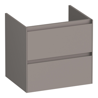 BRAUER Inspire wastafelonderkast 60 2 softclose lades - greeploos - 1 sifon uitsparing - mat taupe