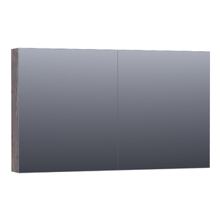 Saniclass Dual Spiegelkast - 120x70x15cm - 2 links- rechtsdraaiende spiegeldeur - MFC - grey Canyon