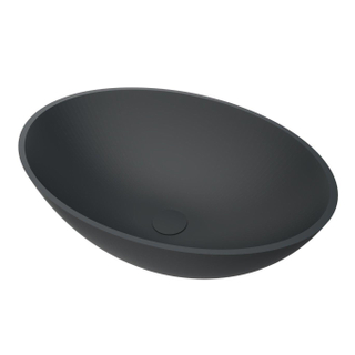 Arcqua Prince Vasque à poser - 49x34cm - ovale - marbre coulé - mat anthracite
