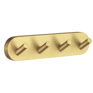 Smedbo Home Handdoekhaak - 18x4cm - 4 haken - geborsteld messing