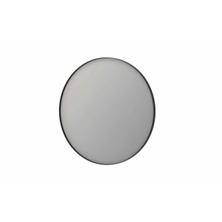 INK SP15 miroir - 100x4x100cm rond encastré dans cadre alu - métal brossé noir