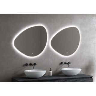 HR Badmeubelen Stone 2.0 Miroir de salle de bains - 67x45cm - gauche - dimmable - LED - chauffage miroir