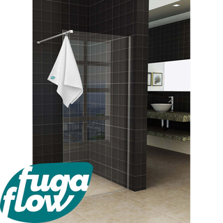 FugaFlow inloopdouche - 100x200cm - helder glas 8mm - Nano coating - met handdoekhouder - Chroom