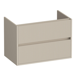 BRAUER Adore Wavy wastafelonderkast 80 2 softclose lades - greeploos - 1 sifon uitsparing - mat beige