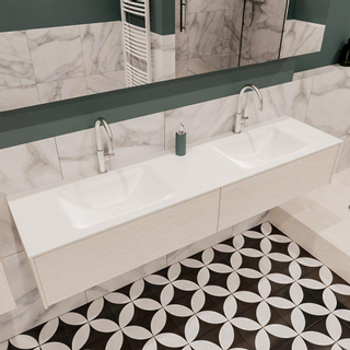 ENSEMBLE DE MEUBLE MONDIAZ LUSH - 180 cm - 2 tiroirs - lavabo cloud - 2 lavabos - 2 trous de robinet - sous-couche