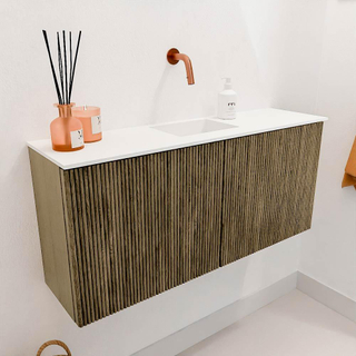 Mondiaz JOYA 90cm meuble de toilette - couleur Dusk - Vasque FAYE position Milieu Sans trou de robinet couleur Talc