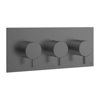 Crosswater MPRO 2 Robinet de douche - thermostatique - 3 boutons - horizontal - Gunmetal