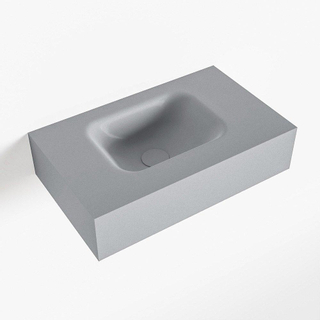 Mondiaz LEX Lave-main - 50x30x12cm - lavabo gauche - sans trou de robinet - Solid Surface - Plata