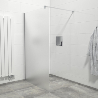 Saniclass Bellini Paroi de douche italienne - 140x200cm - verre de sécurité satiné anticalcaire - Chrome