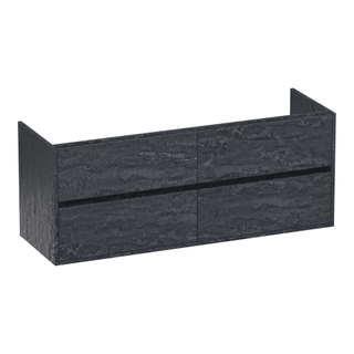 BRAUER Adore meuble sous lavabo - 140x46x55cm - 4 tiroirs à fermeture douce - sans poignée - 2 découpes pour siphon - Damas