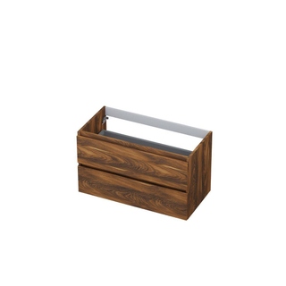Ink meuble sous-vasque 90x52x45cm 2 tiroirs cadre tournant en bois sans poignée