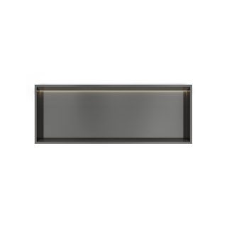 Hotbath &MORE Inbouwbox of inbouwnis - 30x80x10 - with LED IP44 - Geborsteld gunmetal PVD