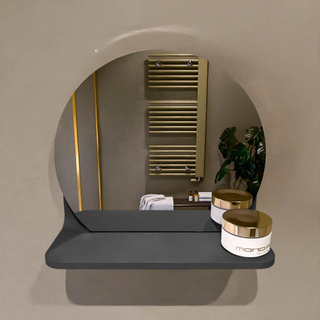 Mondiaz SPOT Miroir de salle de bain - rond 30cm - plan de miroir - couleur Gris Foncé