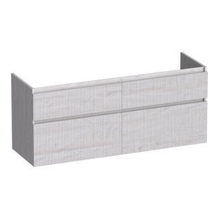 BRAUER Delight Wavy wastafelonderkast 140 4 softclose lades - greeploos - 2 sifon uitsparingen - Forest Seashell