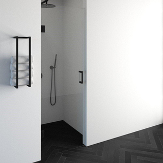 BRAUER Void nisdeur helder glas 70x200 omkeerbaar incl. glascoating mat zwart
