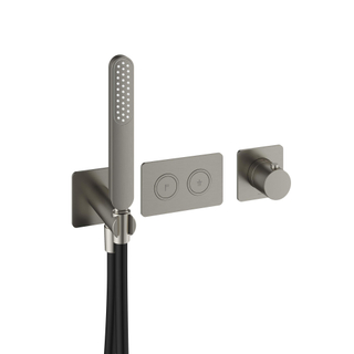 Hotbath Gal Hotbath Gal Afbouwdeel voor inbouwthermostaat met 2 pushbuttons nikkel geborsteld