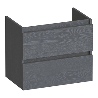 BRAUER Joy meuble sous lavabo peu profond - 60x39x50cm - 2 tiroirs softclose - sans poignée - 1 découpe pour le siphon - Gris bois