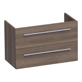 Saniclass EX Small WastafelOnderkast - 80x39x50cm - 2 softclose lades - zonder greep - 1 sifonuitsparing - MFC - legno viola